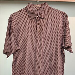 Peter Millar Men's Red and Blue Patterned Shirt